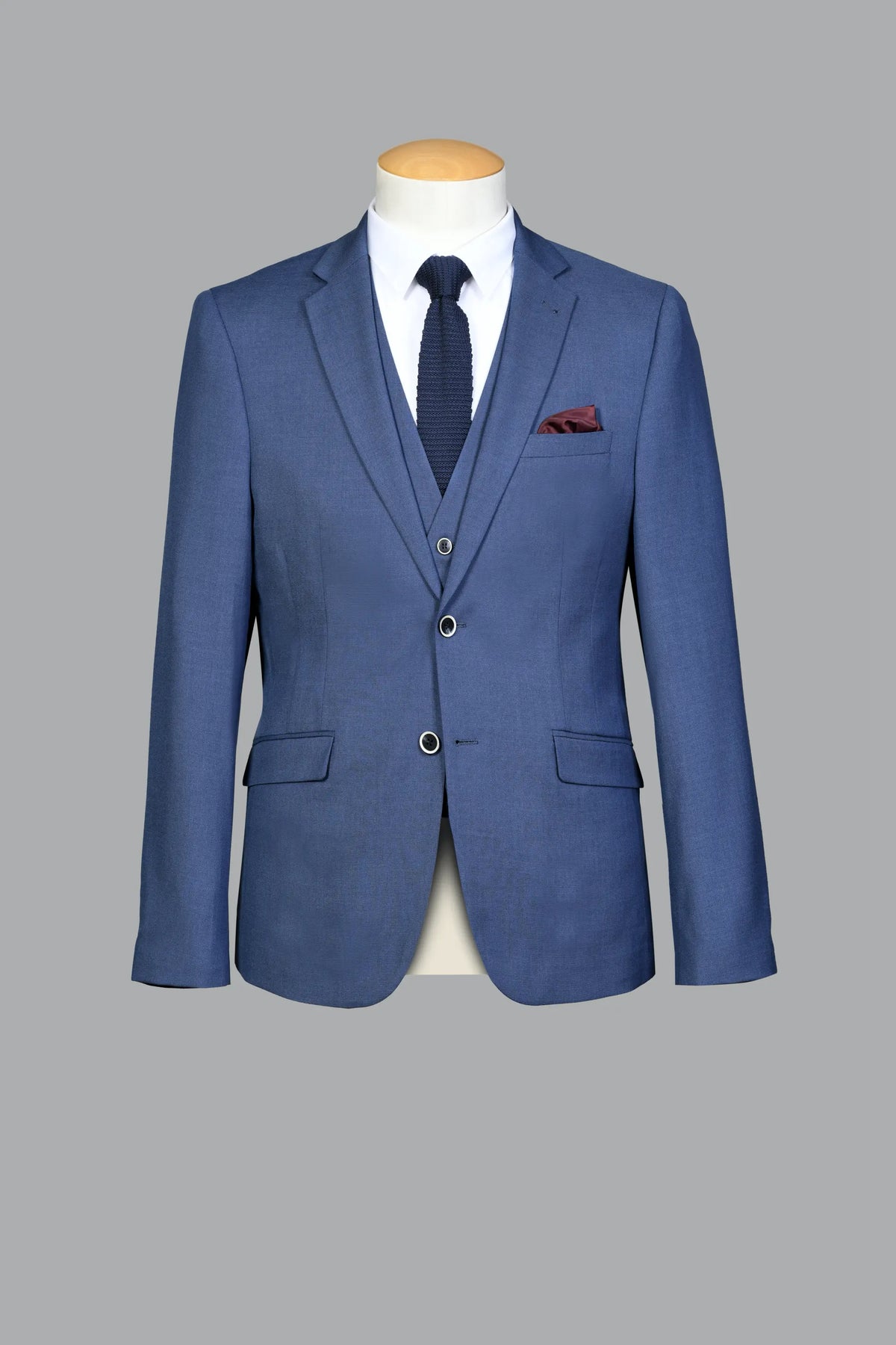 Traje Con Chaleco Julio Azul (297-6)