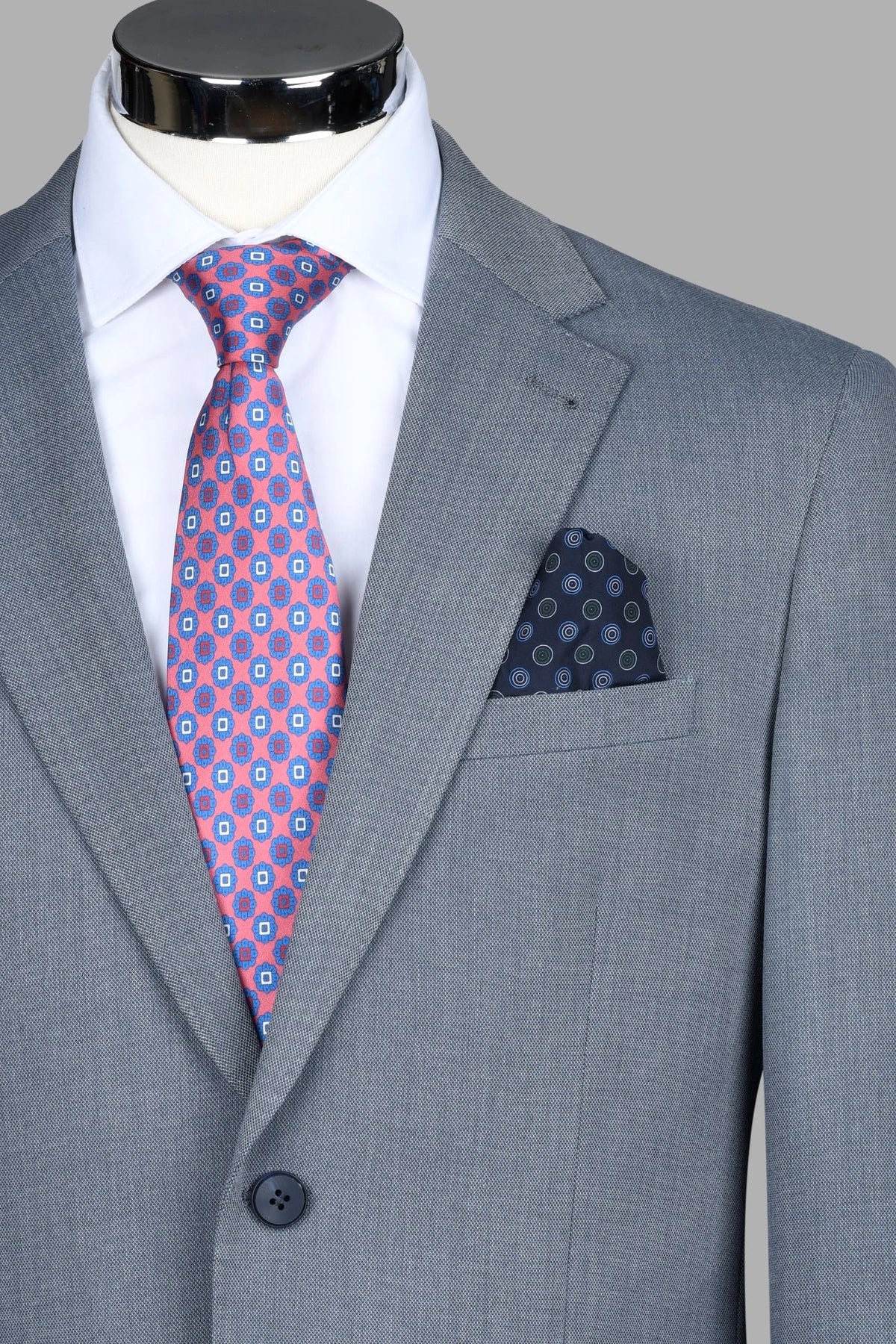 Traje Semi-Slim Fit Oxford Azul (221-8)