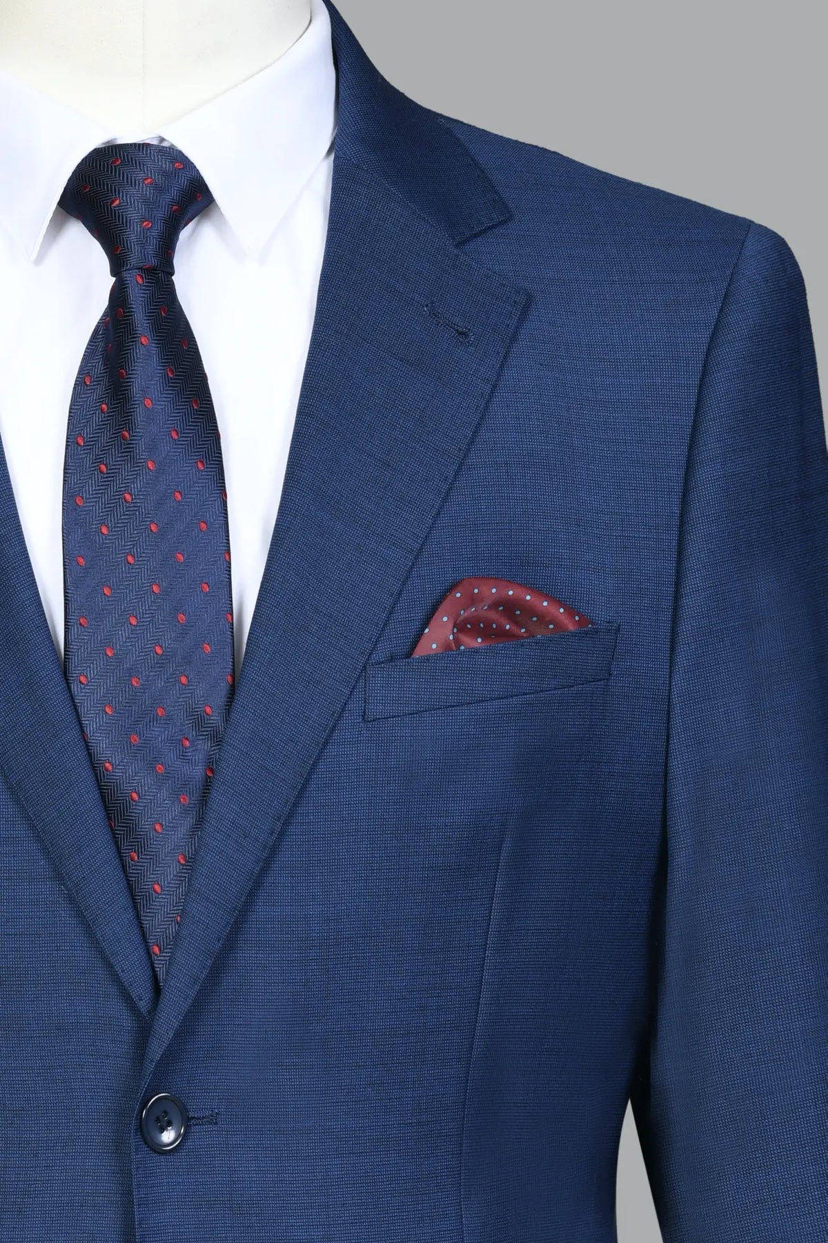 Traje Semi-Slim Fit Oxford Azul (282-6)