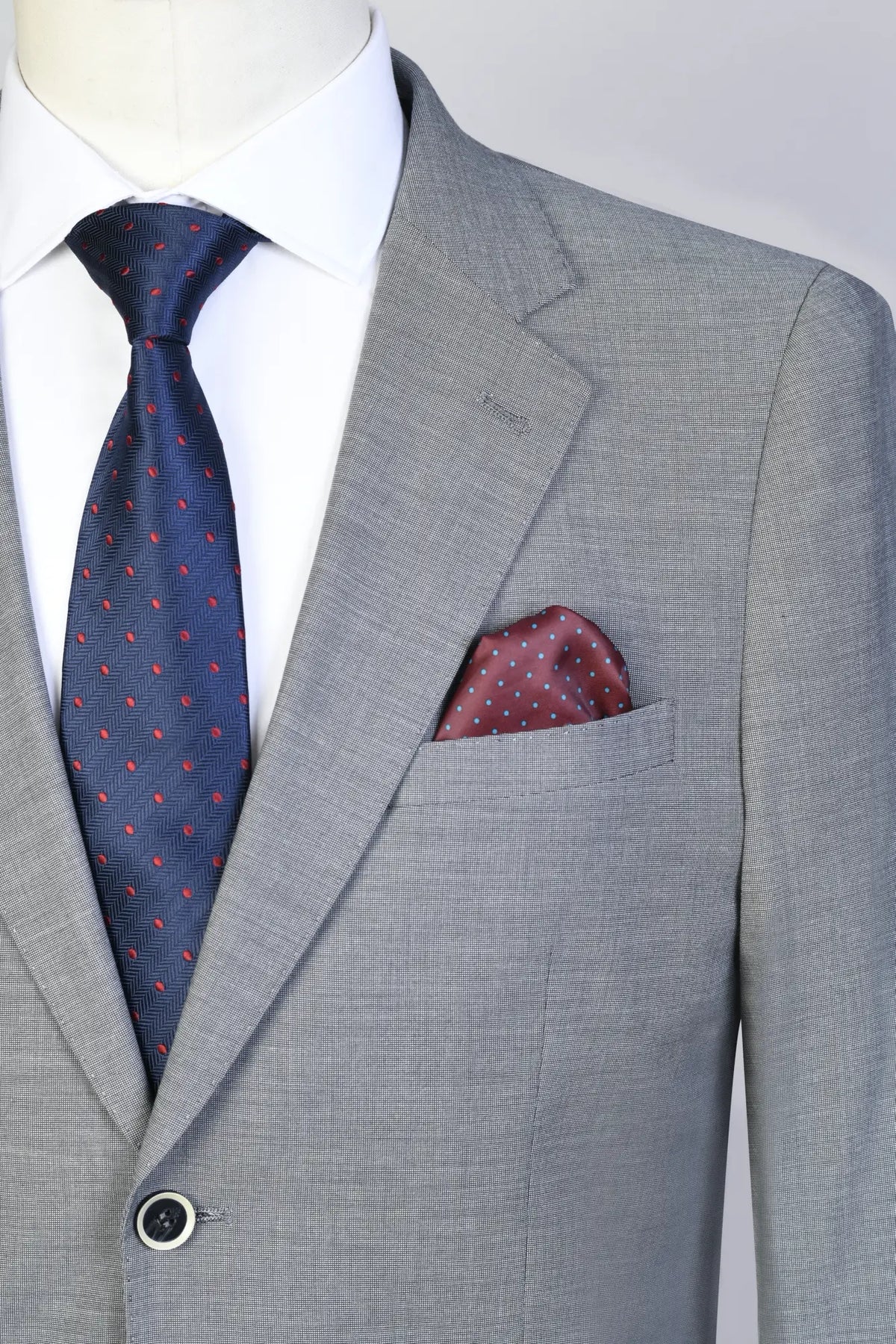 Traje Semi-Slim Fit Oxford Gris (296-32)