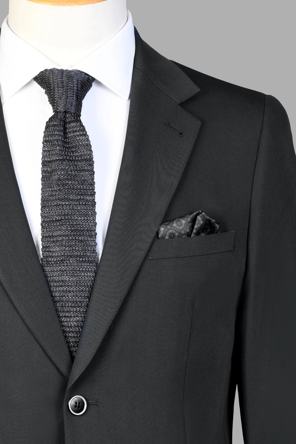 Traje Semi-Slim Fit Pireo Negro (215-4)
