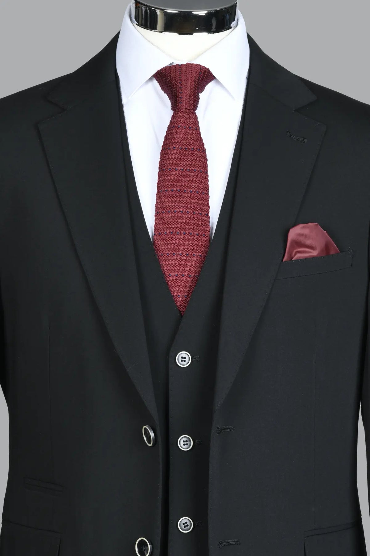 Traje Con Chaleco Ronda Negro (215-4)