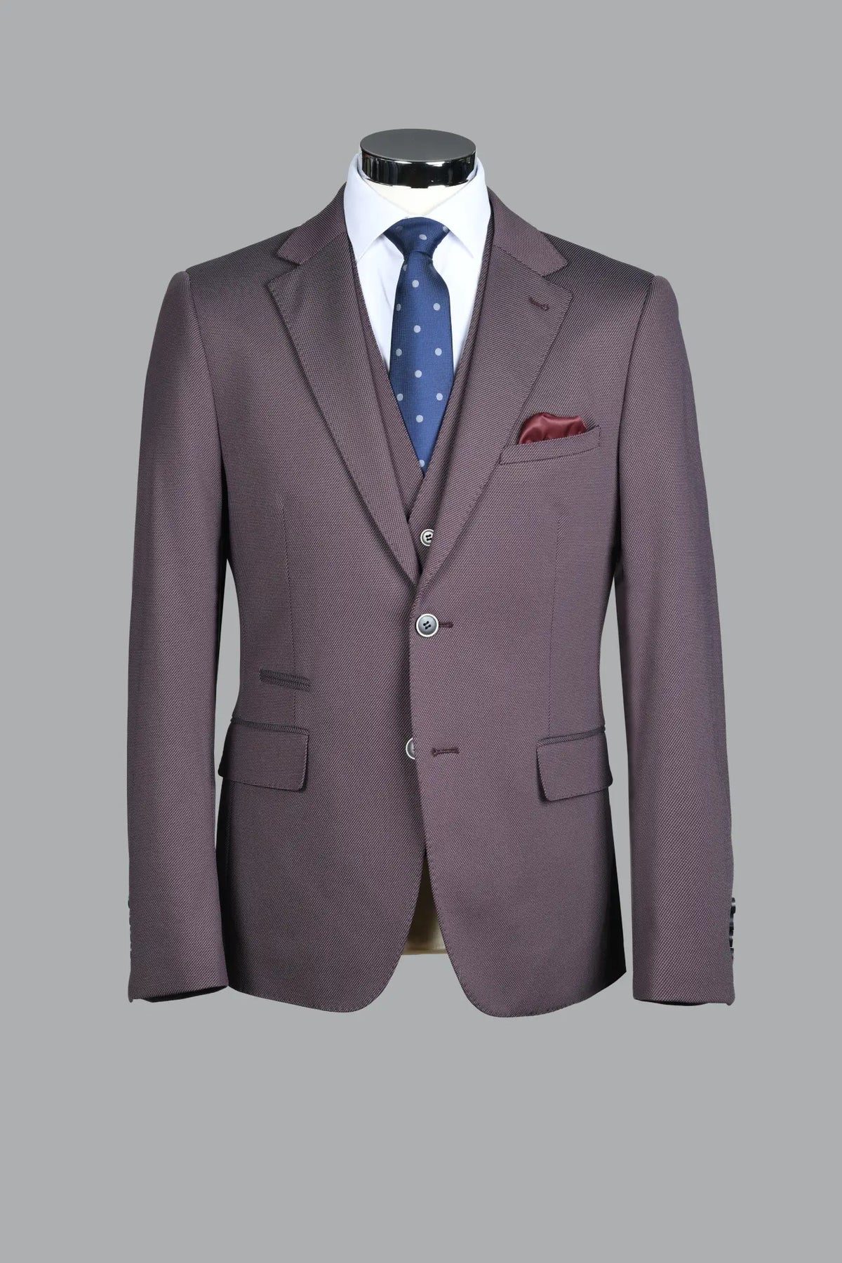 Traje Con Chaleco Ronda Granate (249-50)