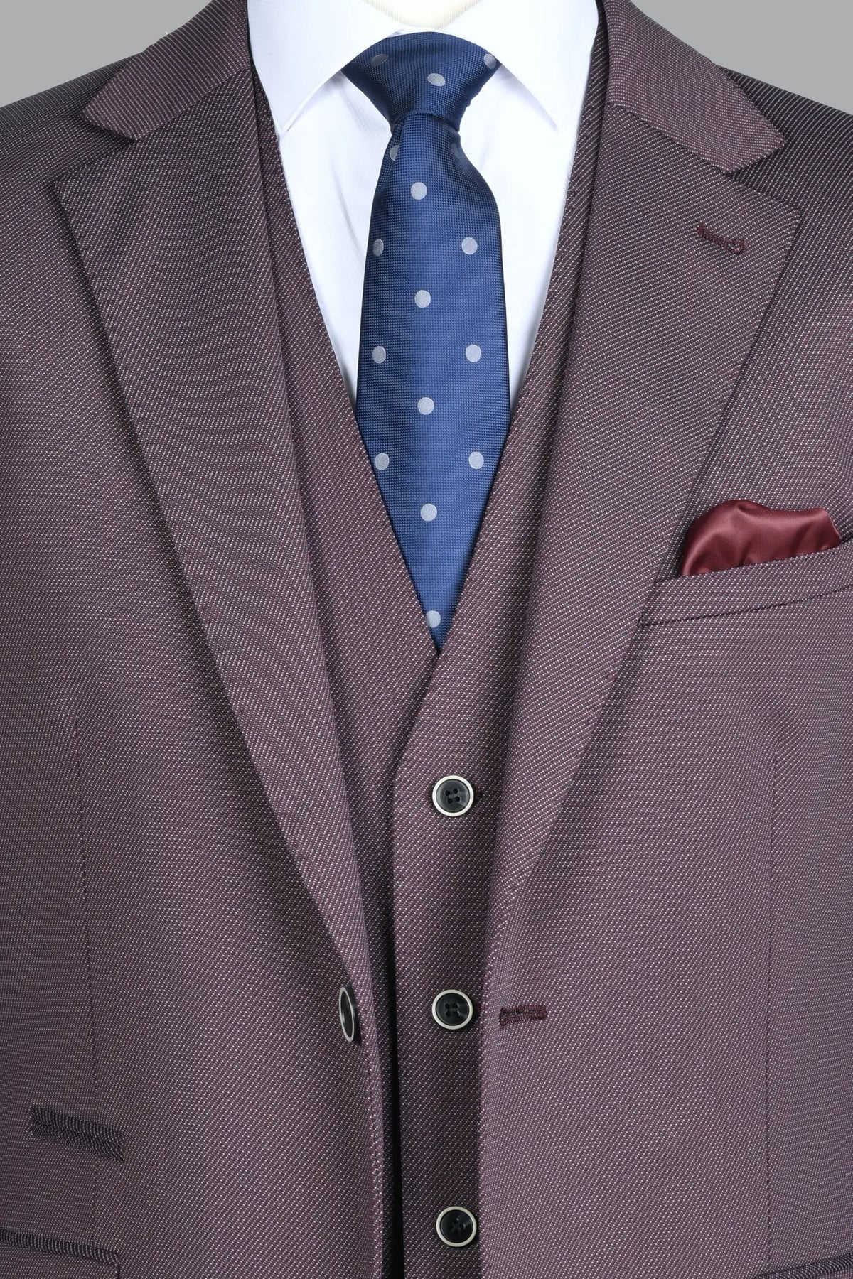 Traje Con Chaleco Ronda Granate (249-50)