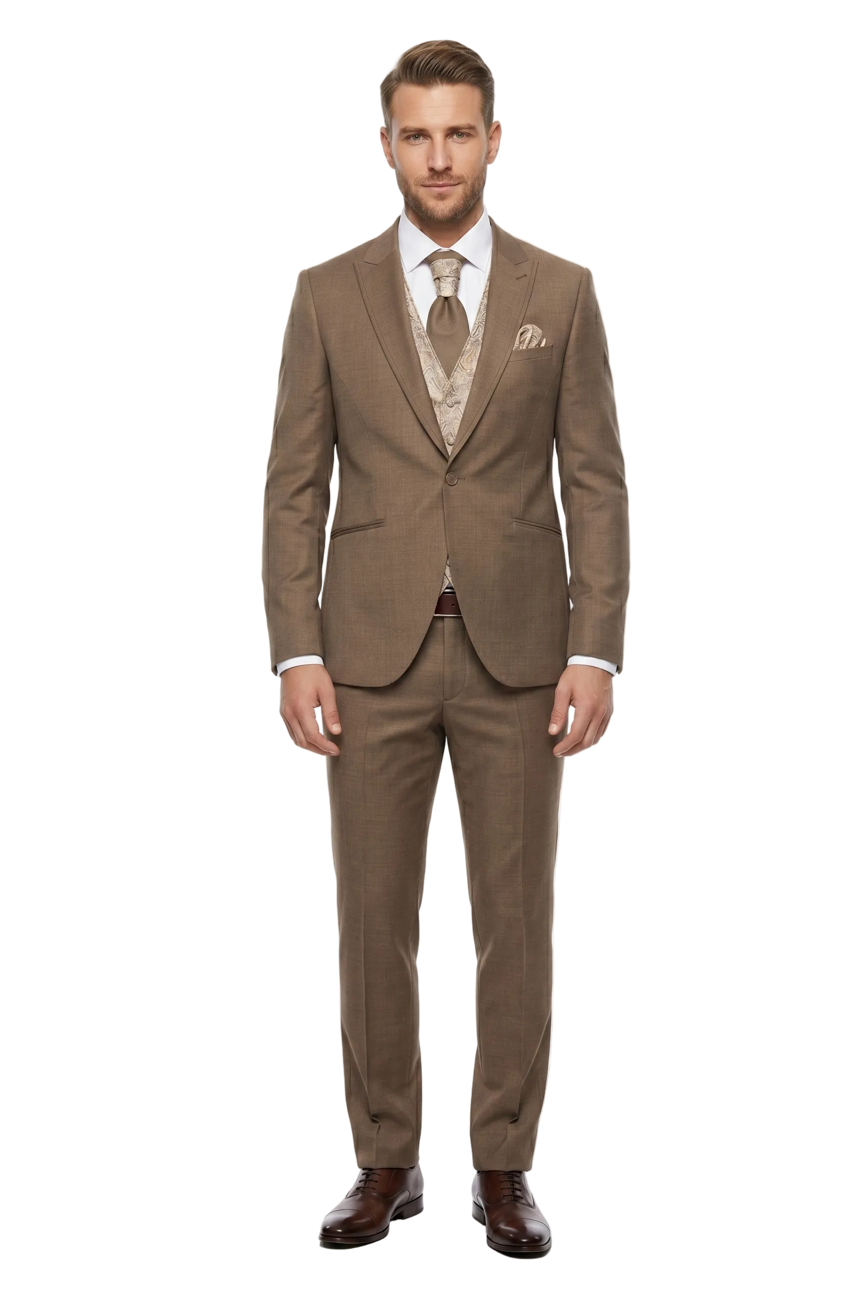 Traje Tres Piezas Beige