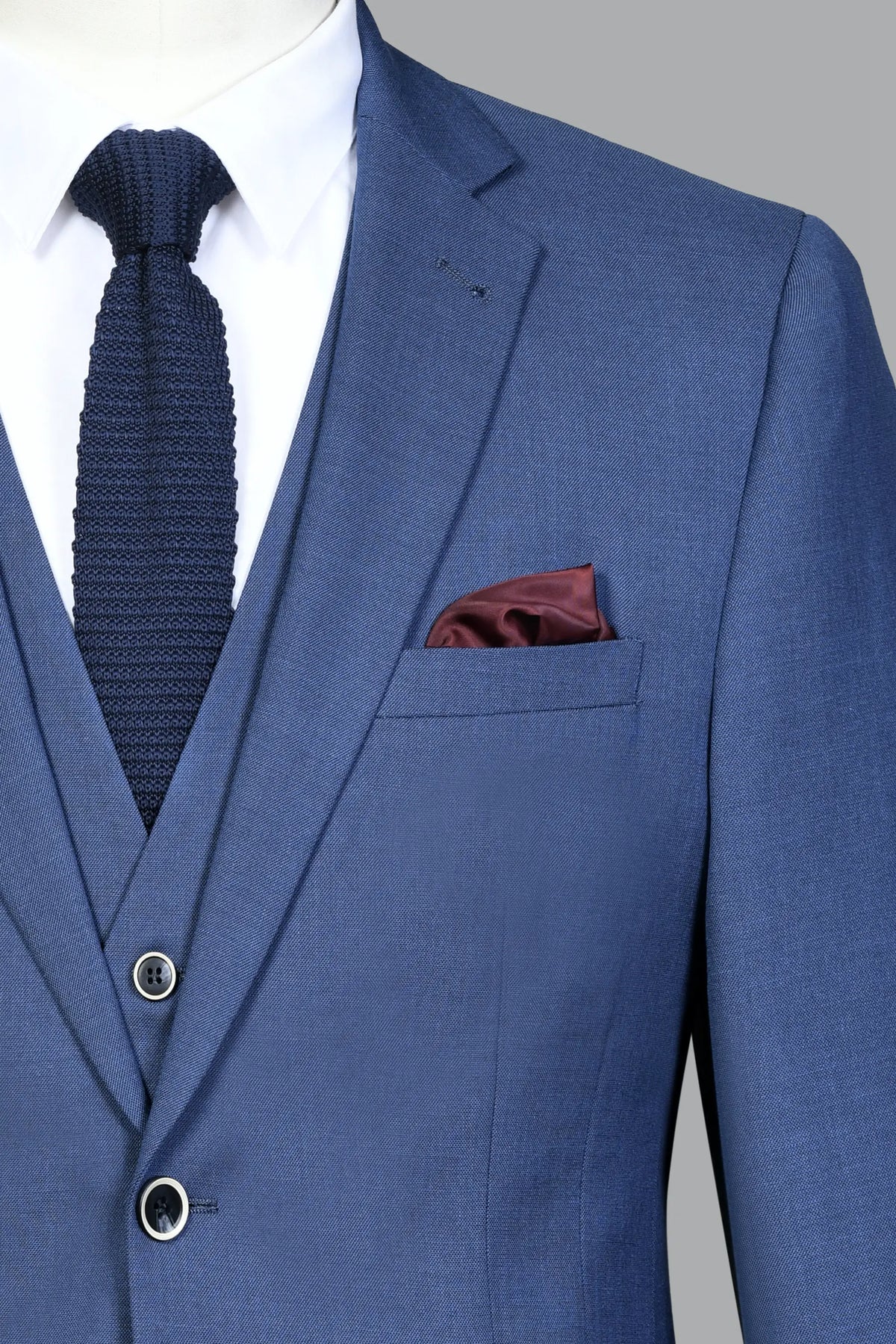 Traje Con Chaleco Julio Azul (297-6)