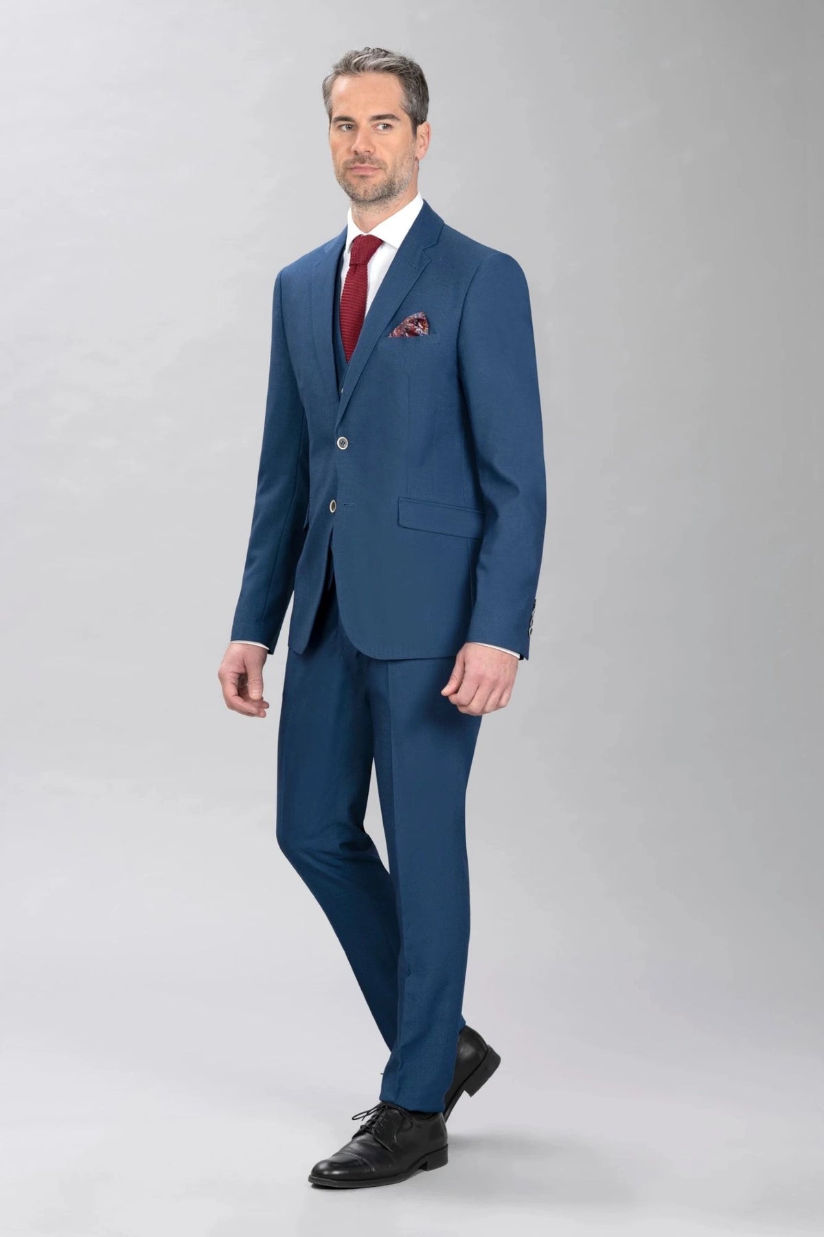Traje Con Chaleco Julio Azul (298-8)