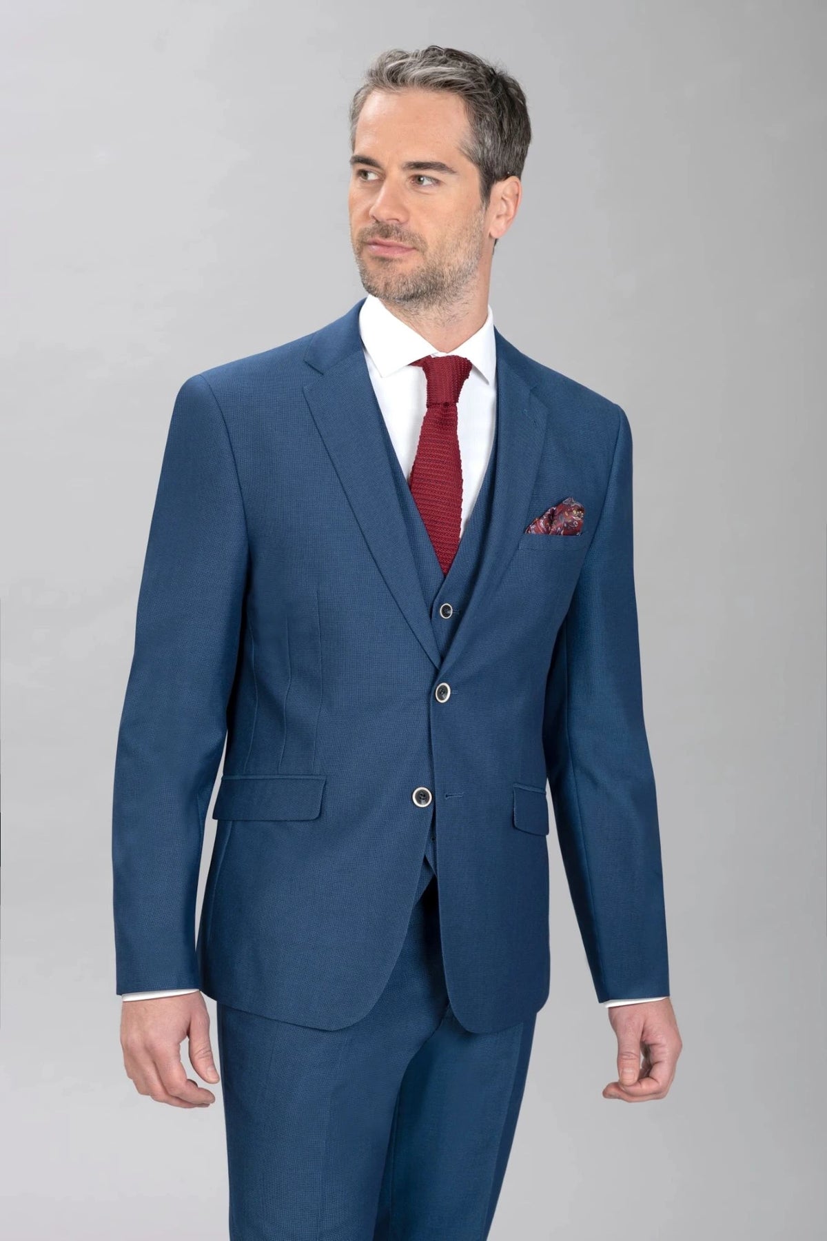 Traje Con Chaleco Julio Azul (298-8)