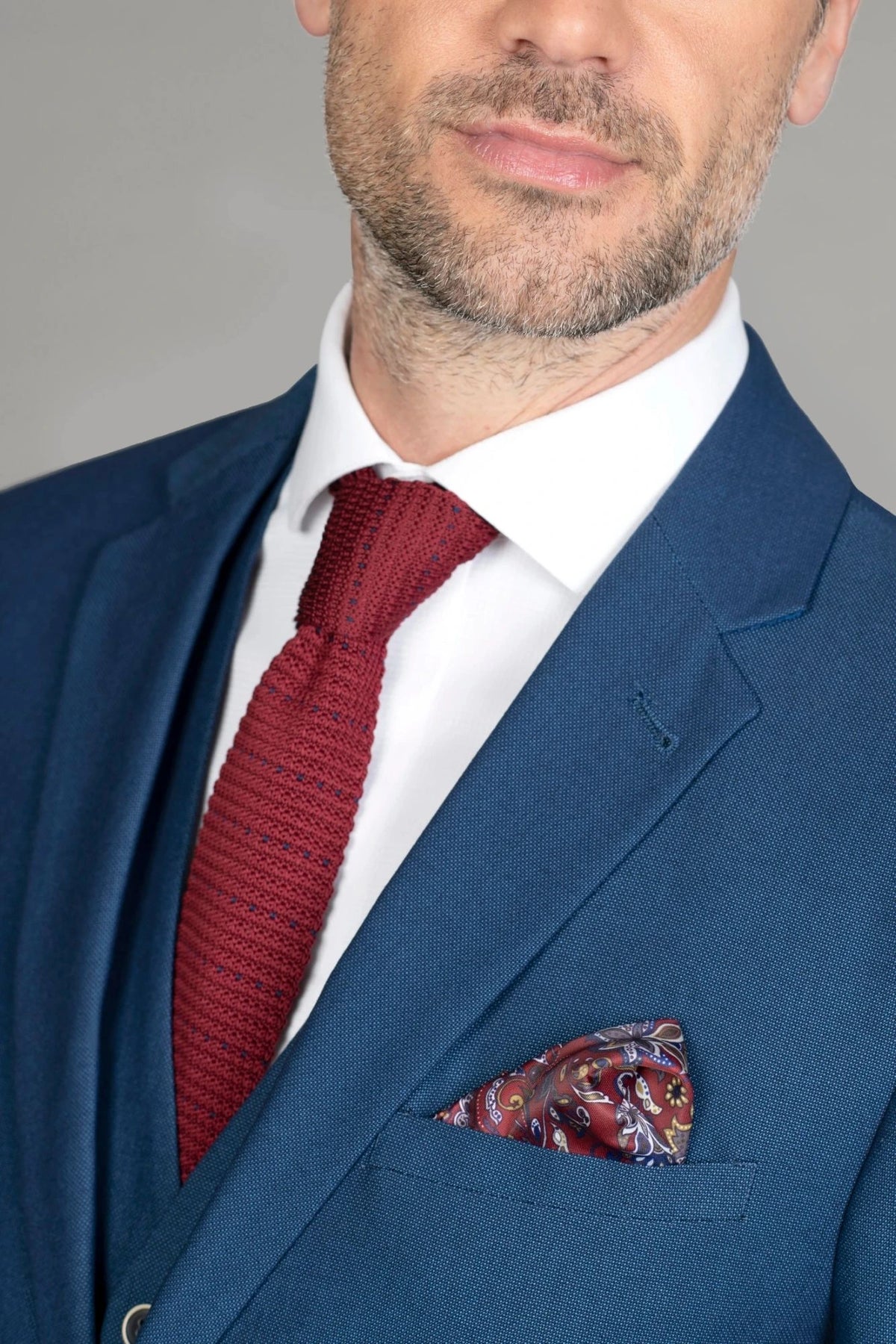 Traje Con Chaleco Julio Azul (298-8)