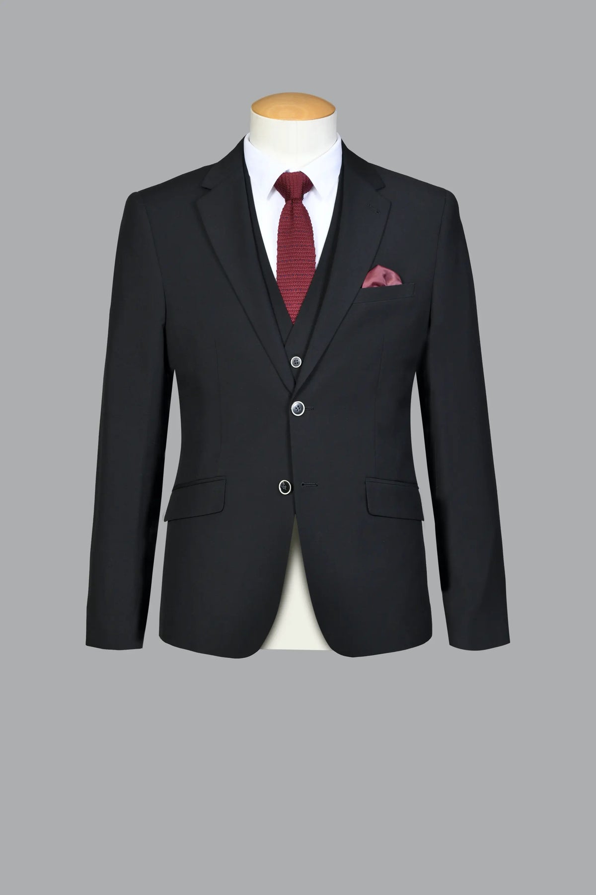 Traje Con Chaleco Julio Negro (299-4)