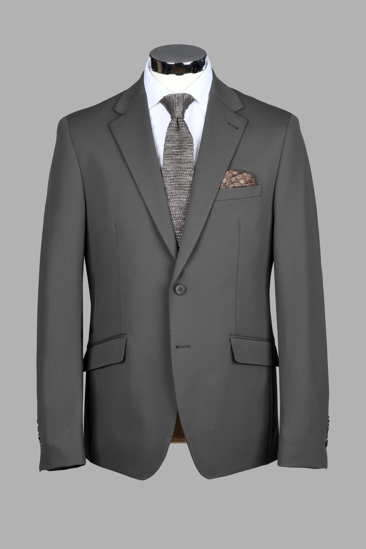 Traje Semi-Slim Fit Oxford Marron (228-20)
