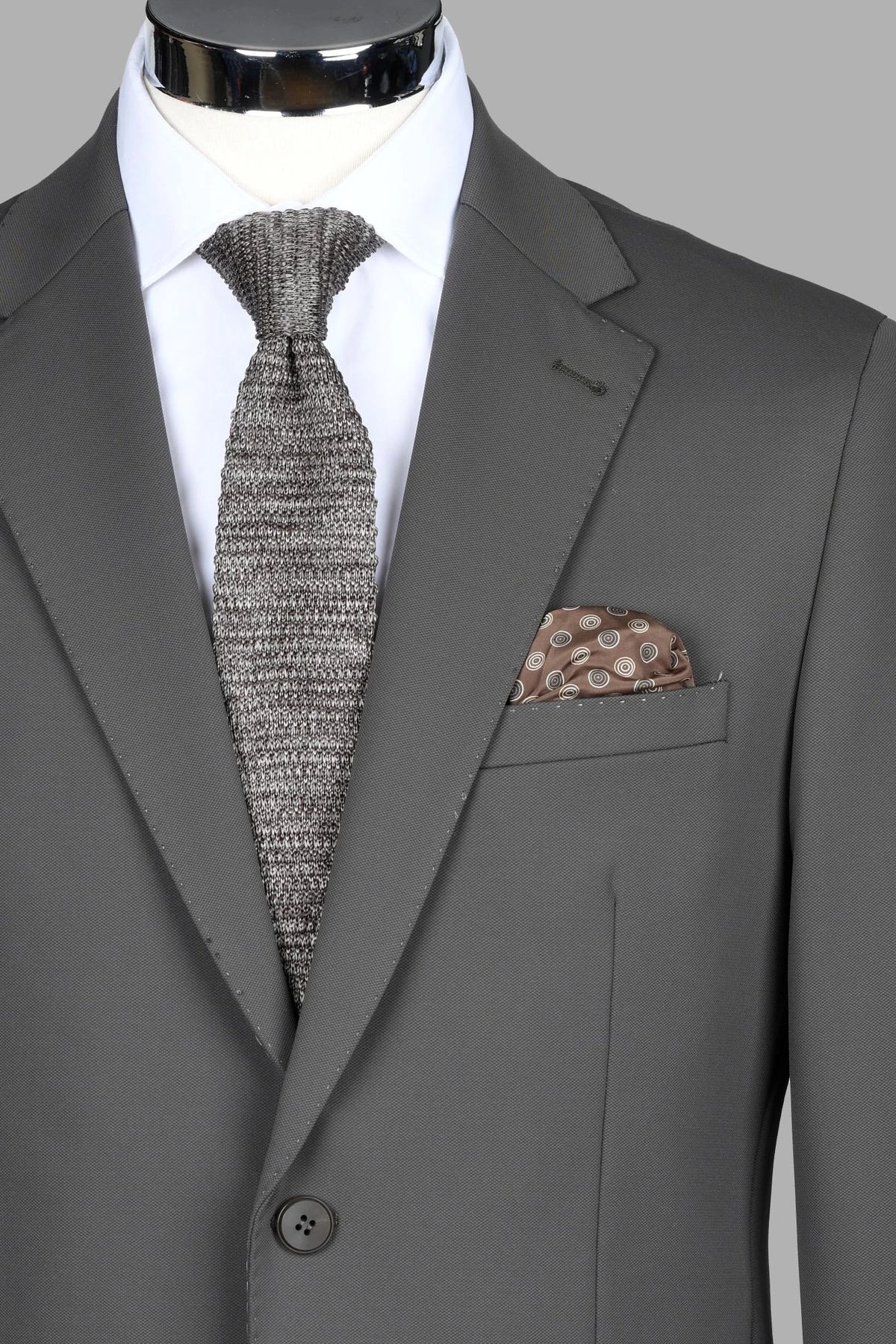 Traje Semi-Slim Fit Oxford Marron (228-20)