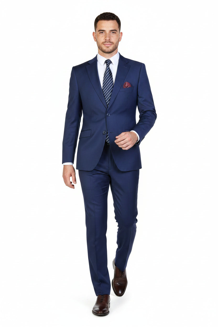 Traje Lana Azul Vivo