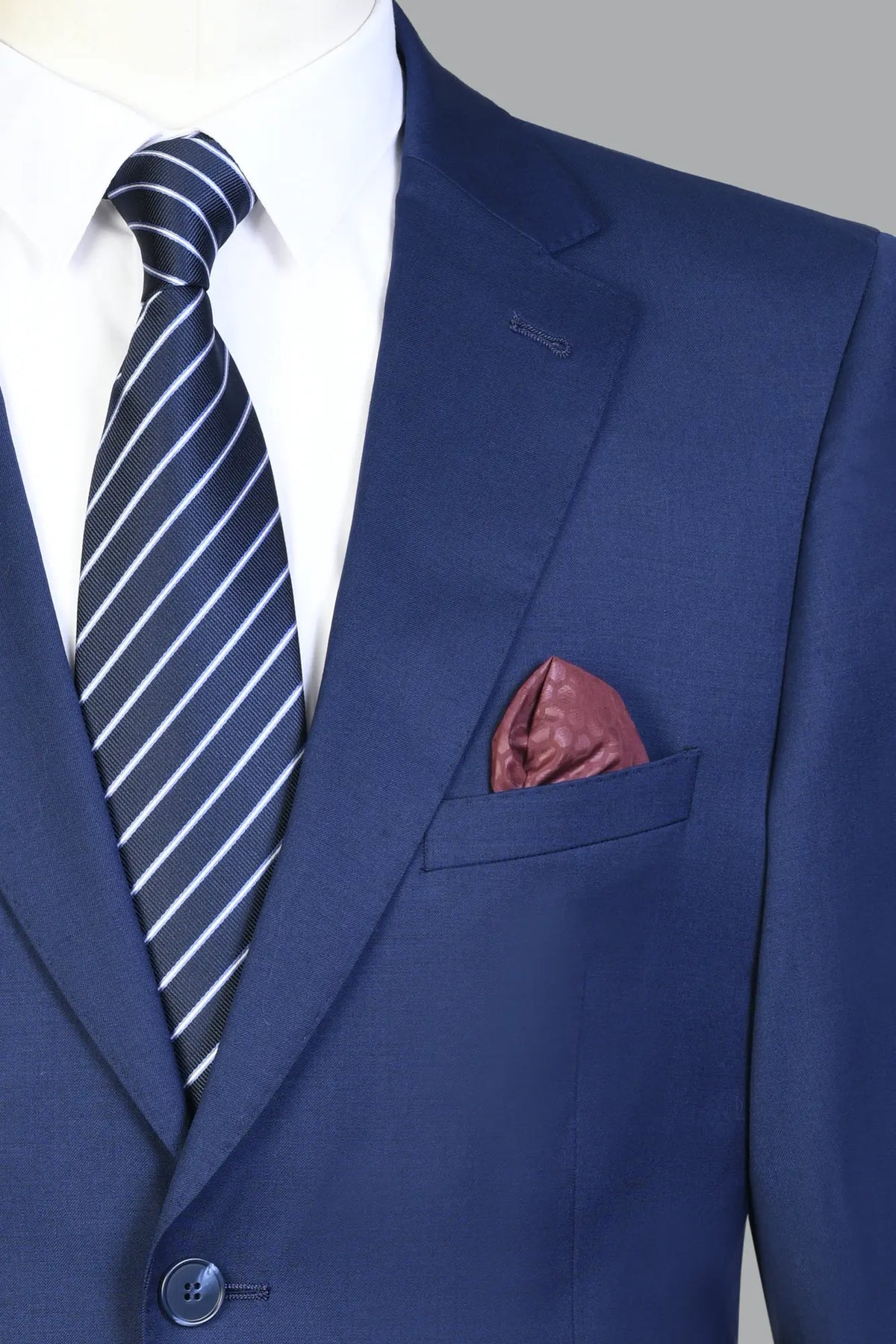 Traje Semi-Slim Fit Oxford Azul (283-8)