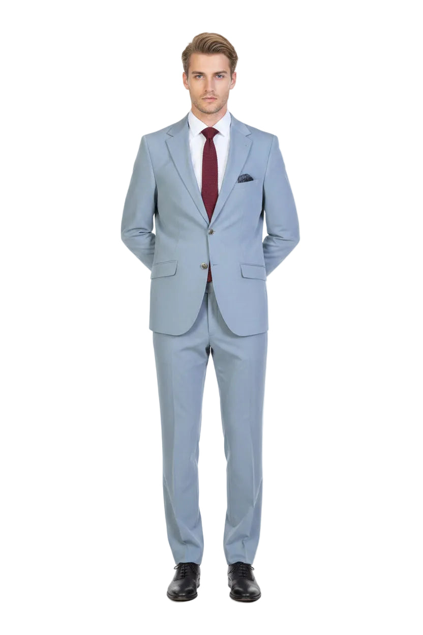 Traje Anti-arrugas Azul Claro