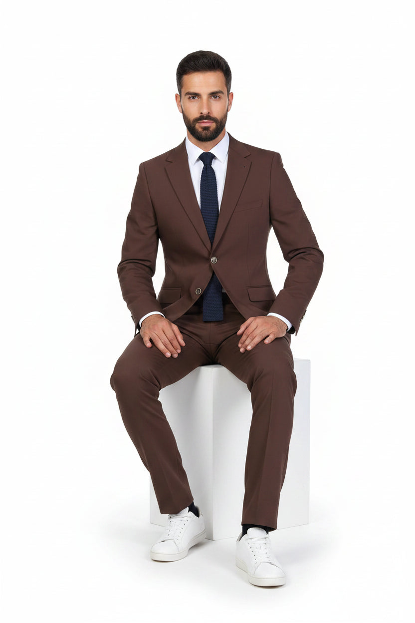 Traje Anti-arrugas Marrón