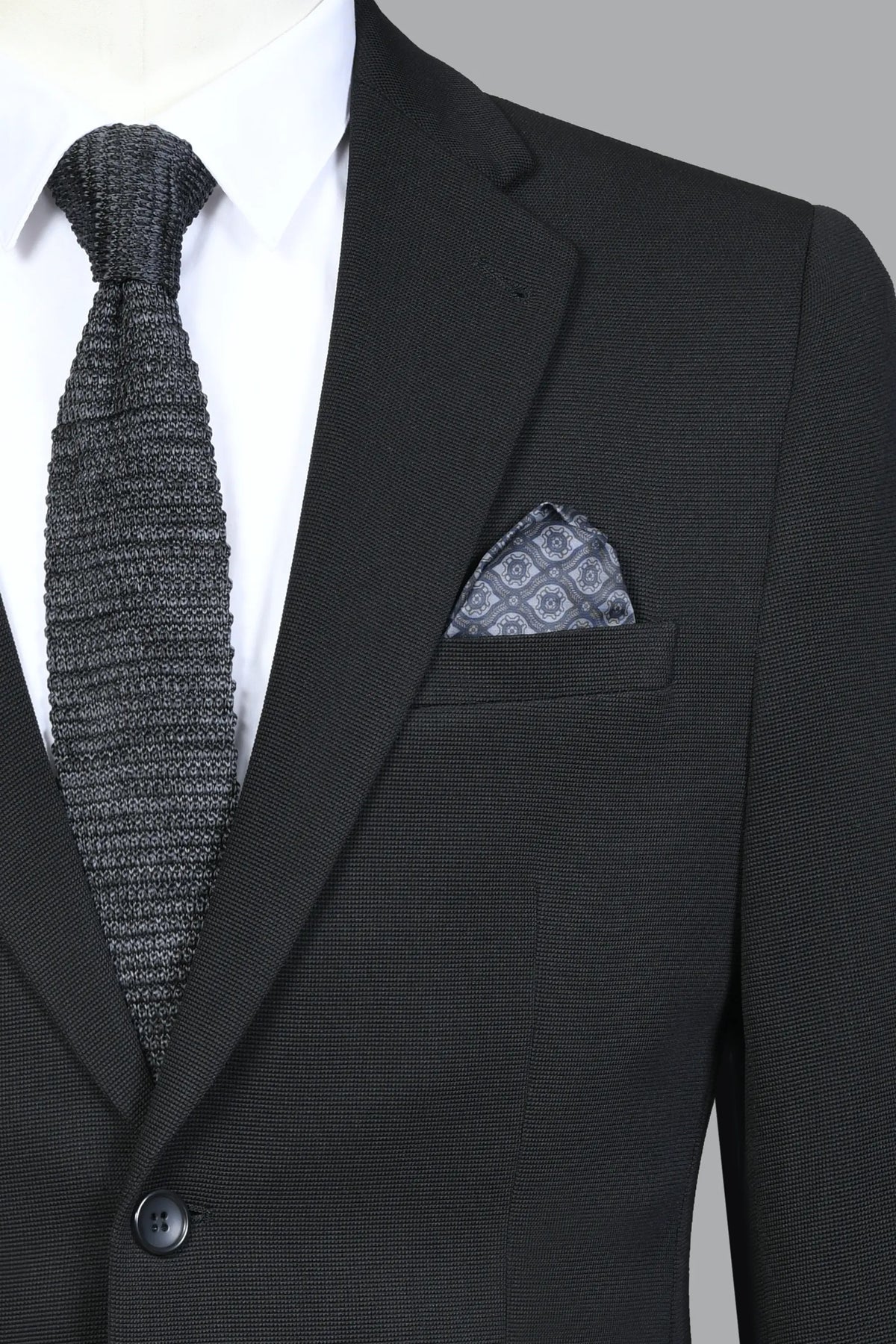 Traje Semi-Slim Fit Pireo Negro (224-4)