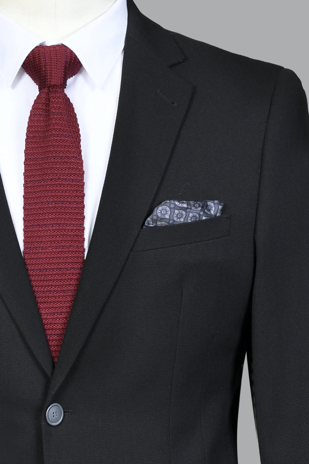 Traje Semi-Slim Fit Pireo Negro (230-4)
