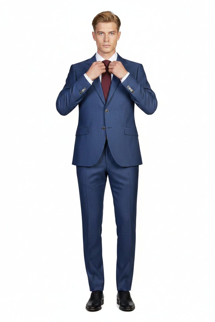 Traje Recto Azul Vivo