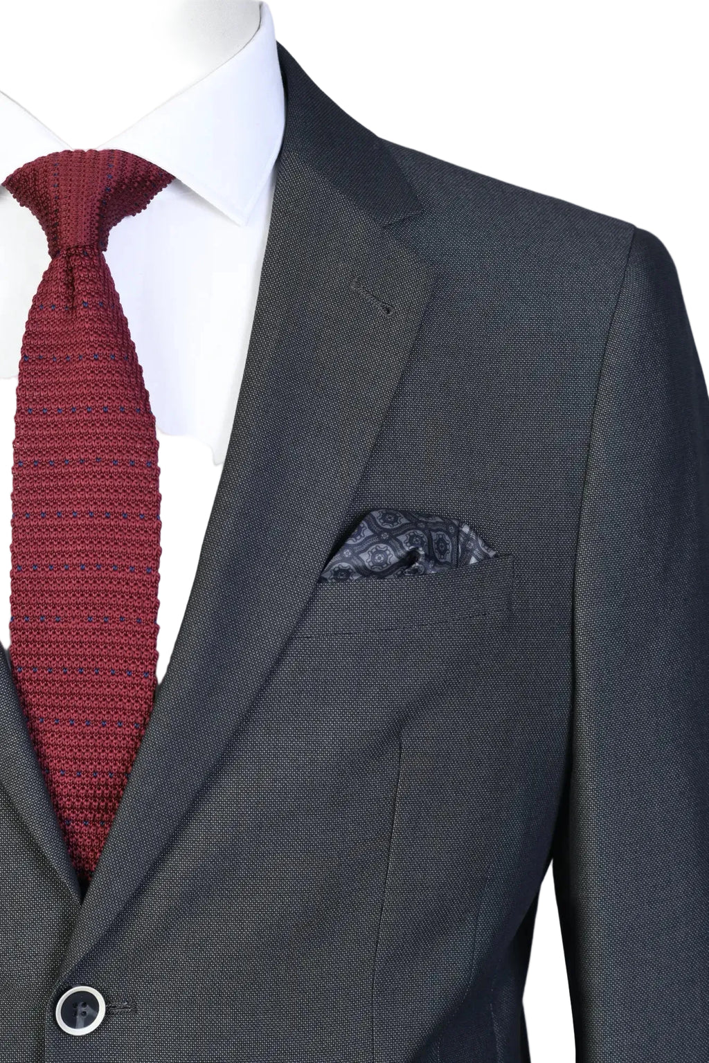 Traje Recto Gris Oscuro