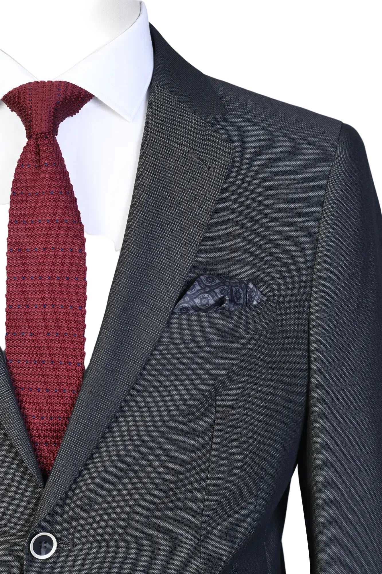 Traje Recto Gris Oscuro