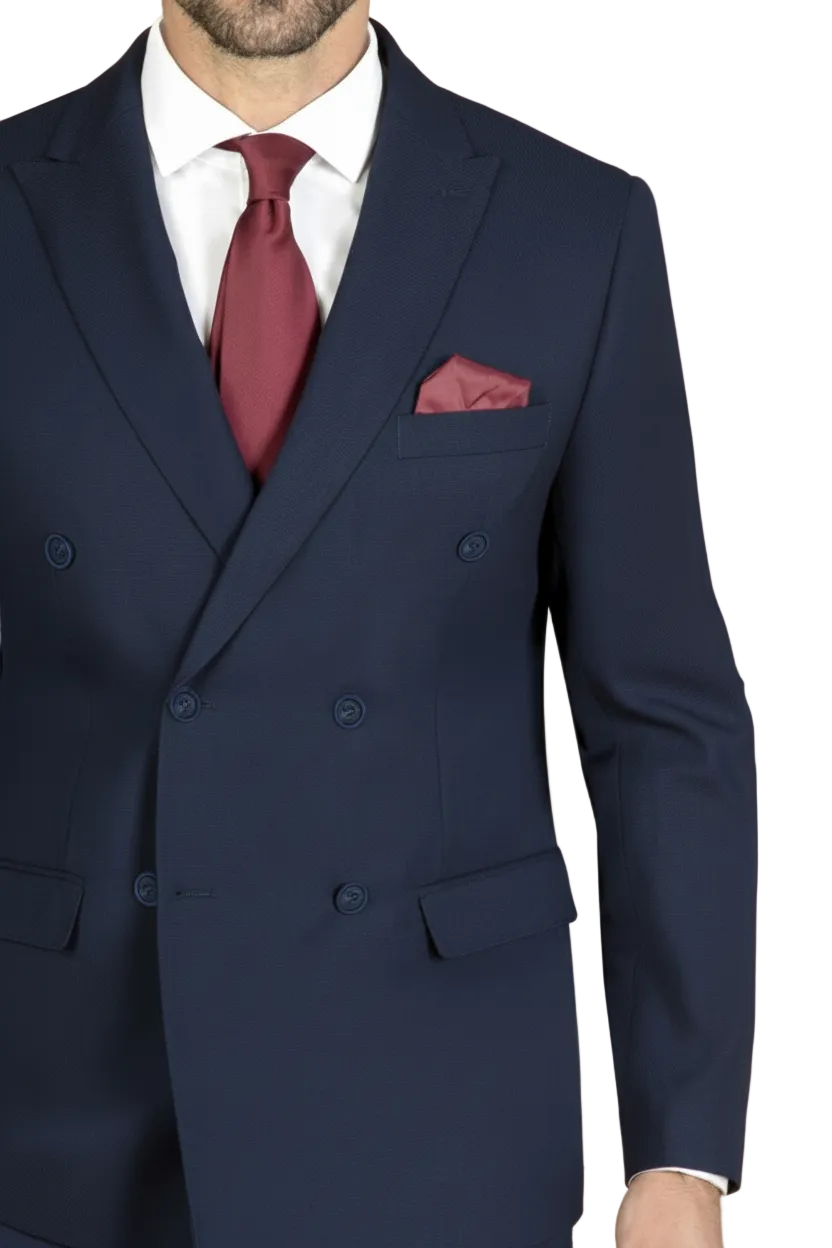 Traje Cruzado Azul Marino