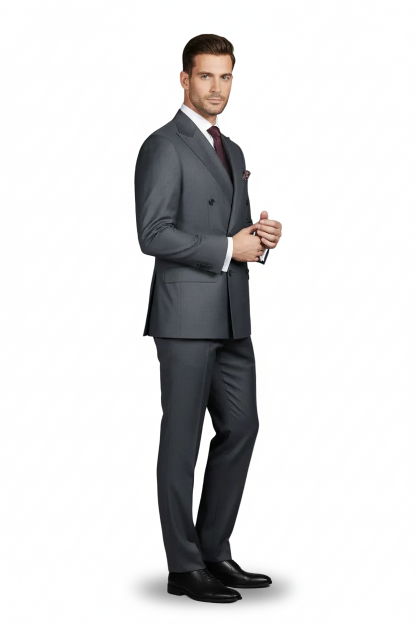 Traje Cruzado Gris
