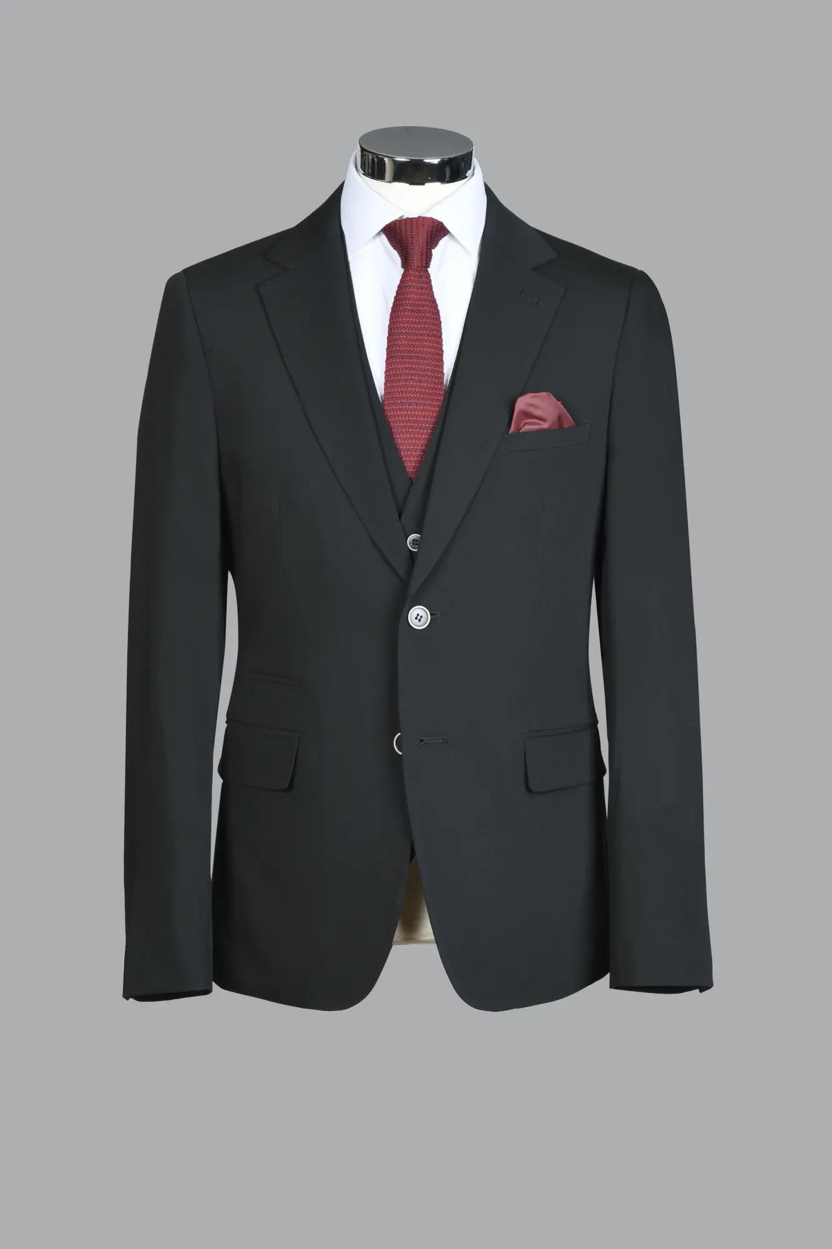Traje Con Chaleco Ronda Negro (215-4)