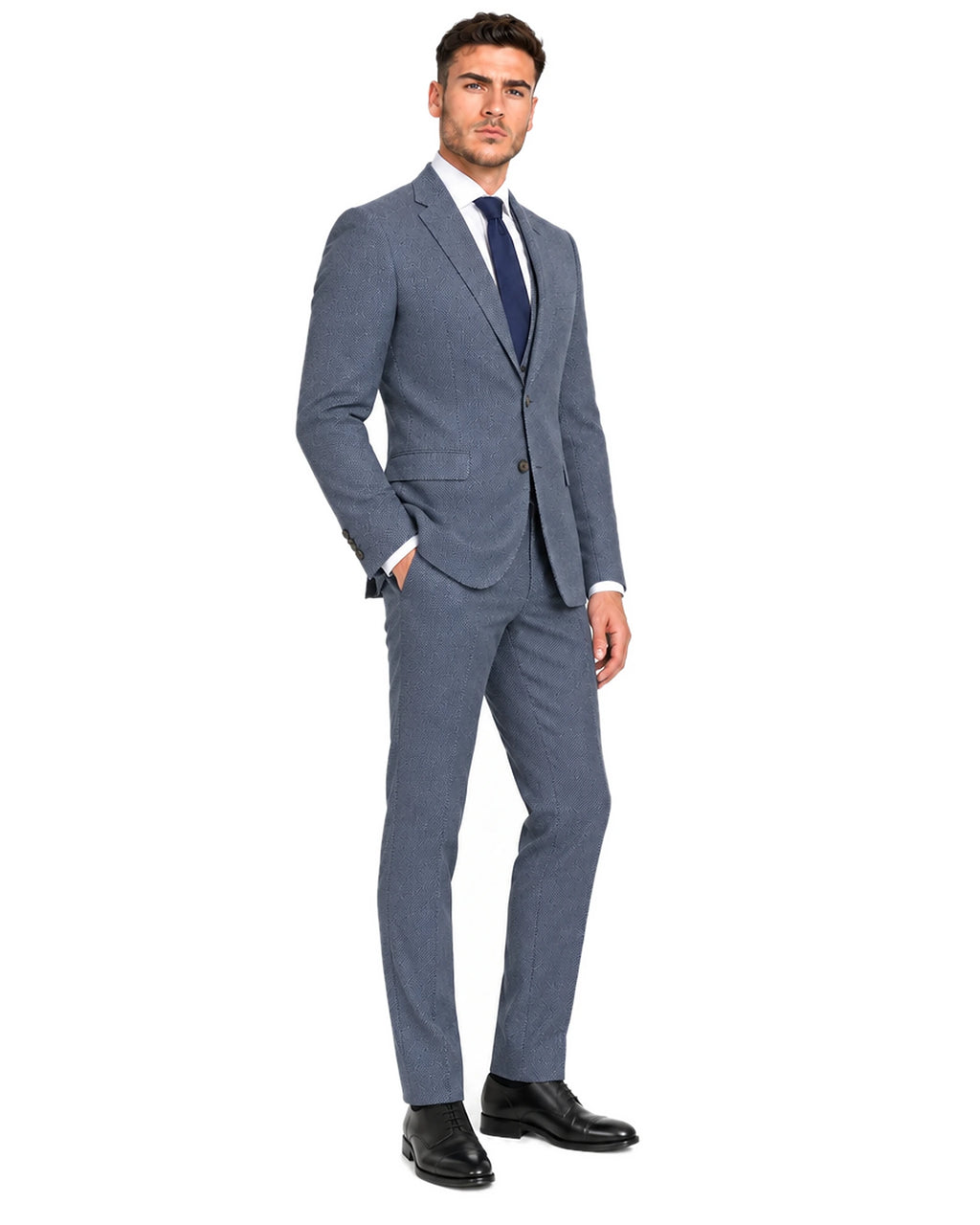 Traje elástico azul oscuro Alcatraz - tres cuartos