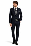 Traje Tres Piezas Azul Noche
